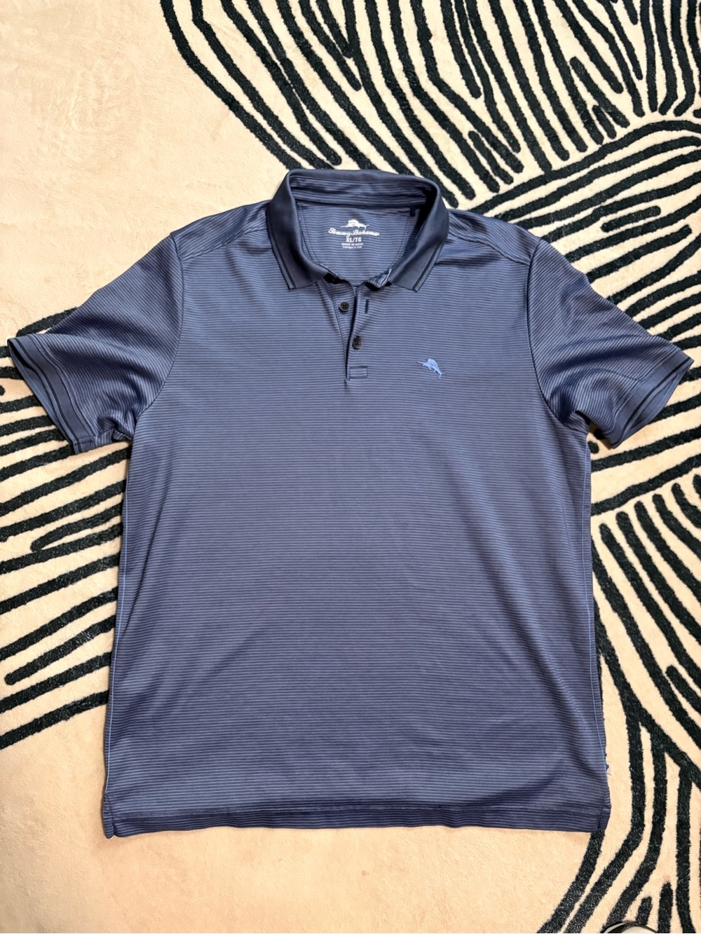 Tommy Bahama Men's Navy Micro-Stripe Polo